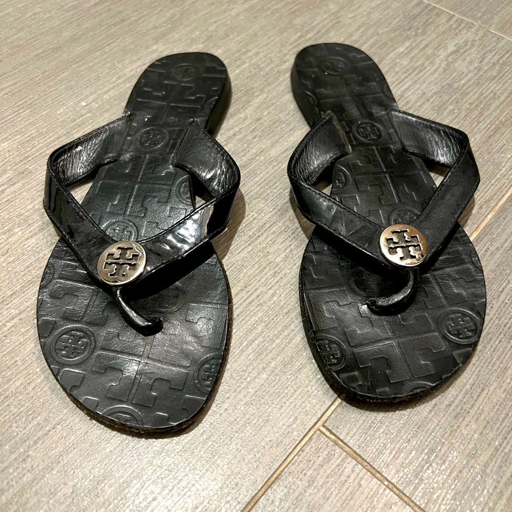 Black Tory Burch Thing Sandal